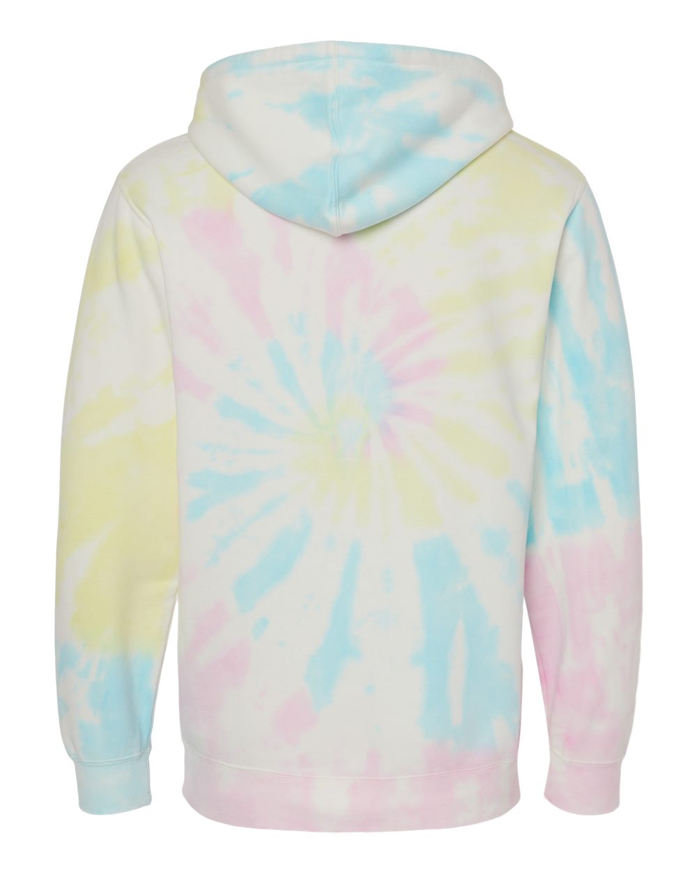 Unisex Midweight Tie-Dyed Hooded Sweatshirt - Back - B01476322 - Tie Dye Sunset Swirl