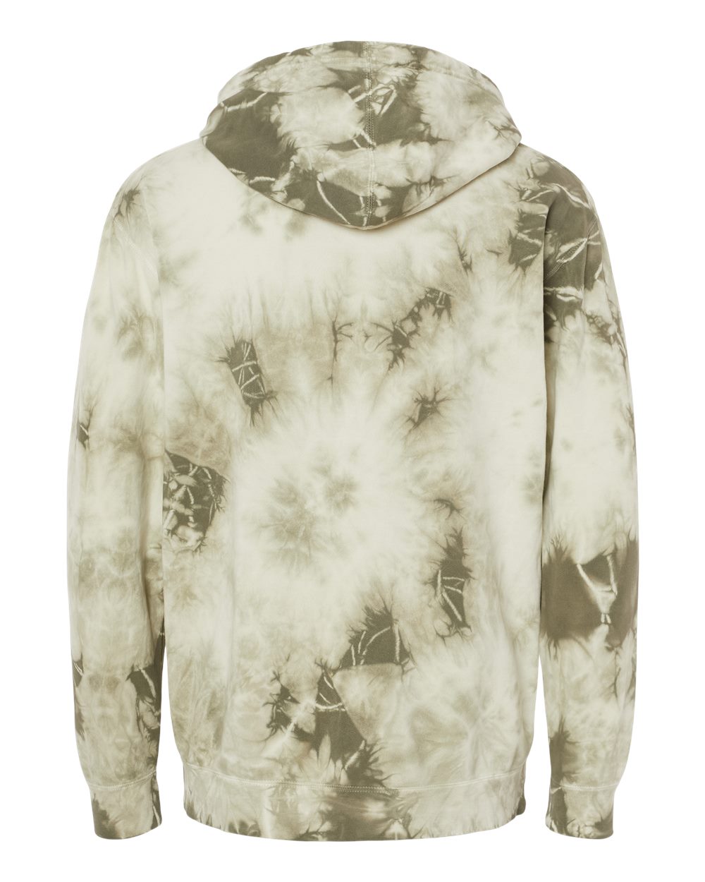 Unisex Midweight Tie-Dyed Hooded Sweatshirt - Back - B01476542 - Tie Dye Olive