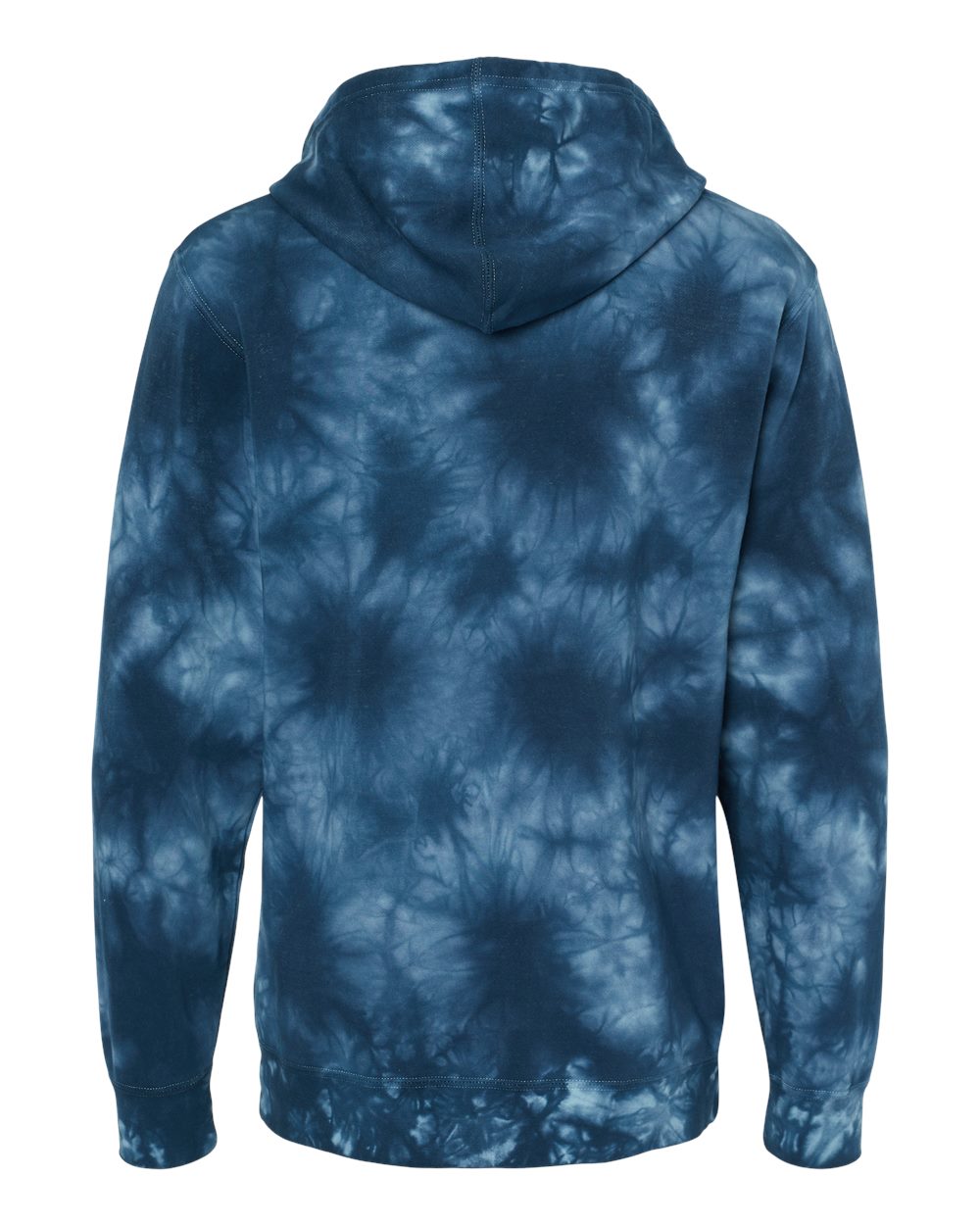 Unisex Midweight Tie-Dyed Hooded Sweatshirt - Back - B01476652 - Tie Dye Navy