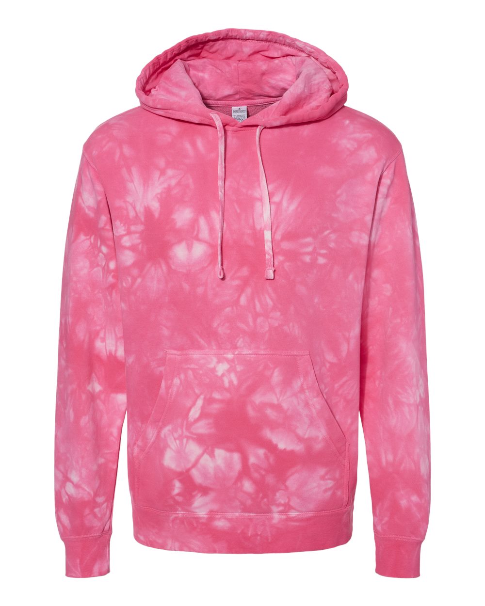 Unisex Midweight Tie-Dyed Hooded Sweatshirt - Front - B01476302 - Tie Dye Pink