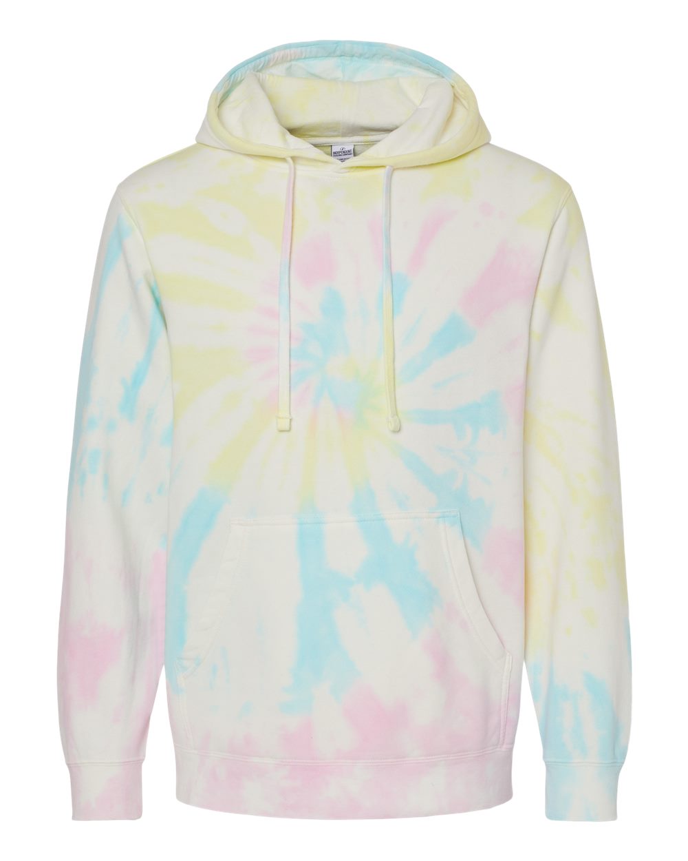 Unisex Midweight Tie-Dyed Hooded Sweatshirt - Front - B01476322 - Tie Dye Sunset Swirl