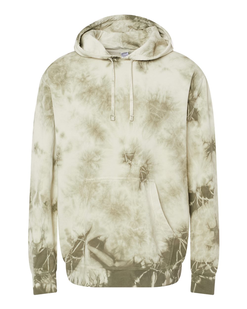 Unisex Midweight Tie-Dyed Hooded Sweatshirt - Front - B01476542 - Tie Dye Olive