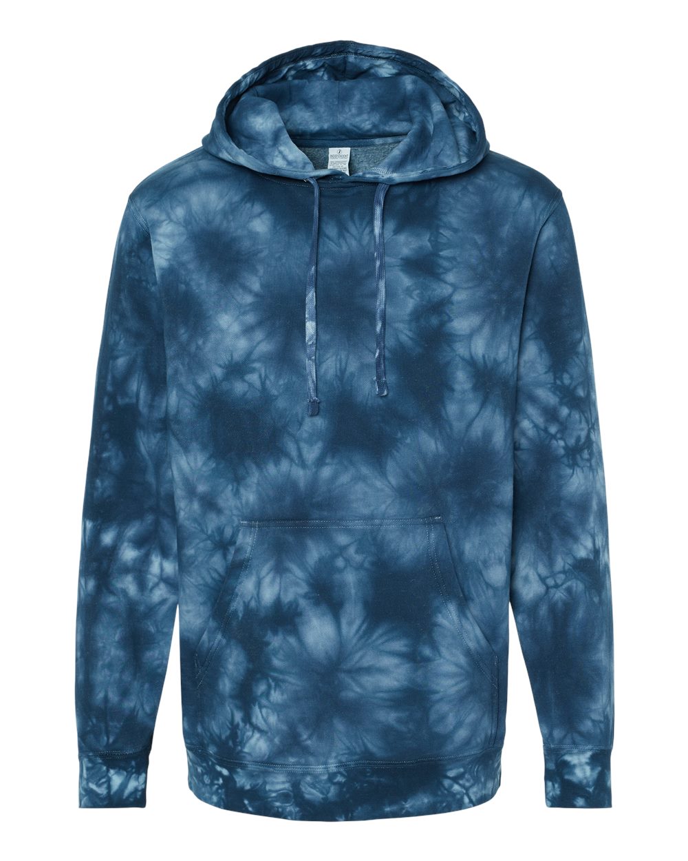 Unisex Midweight Tie-Dyed Hooded Sweatshirt - Front - B01476652 - Tie Dye Navy
