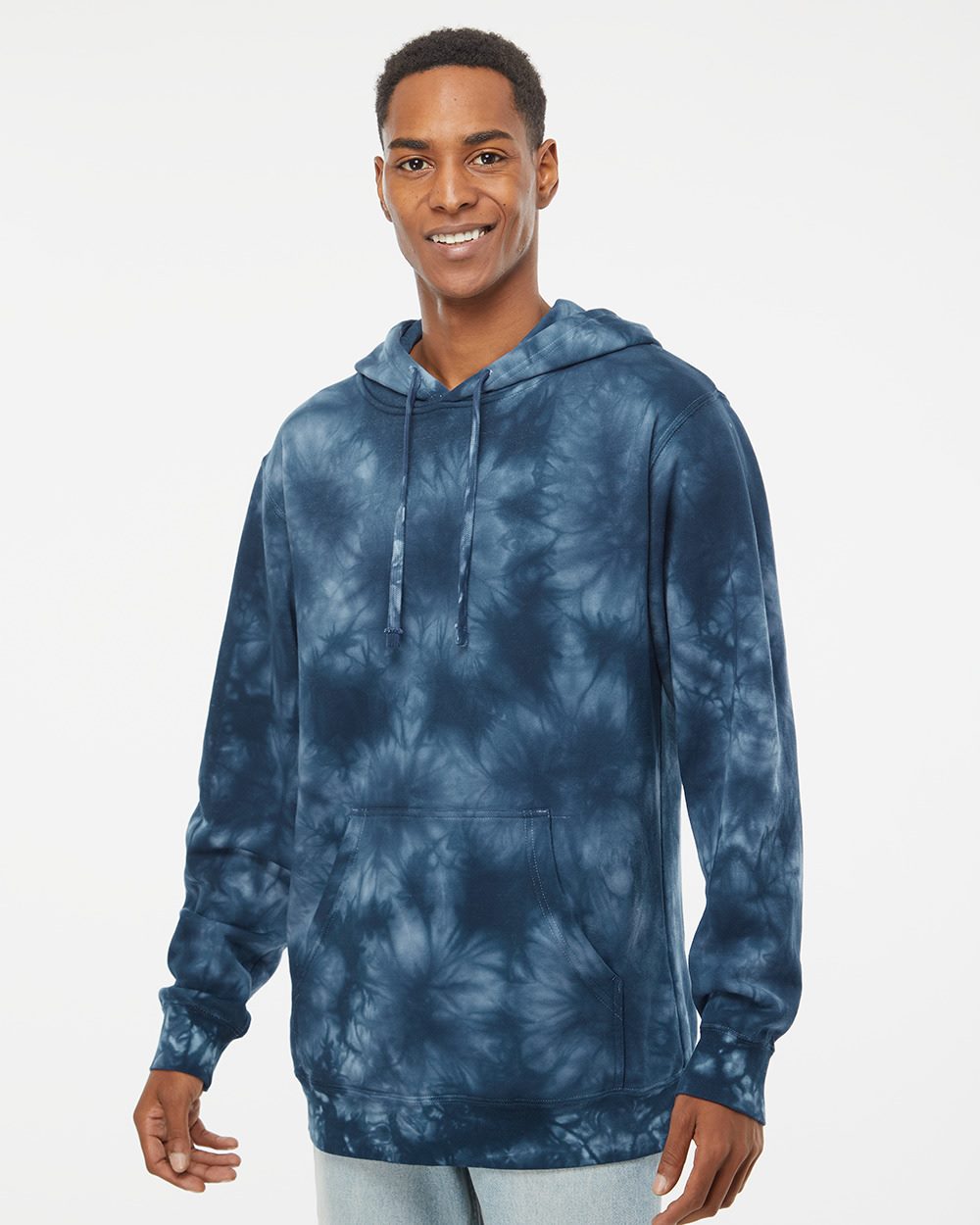 Unisex Midweight Tie-Dyed Hooded Sweatshirt - styleImage