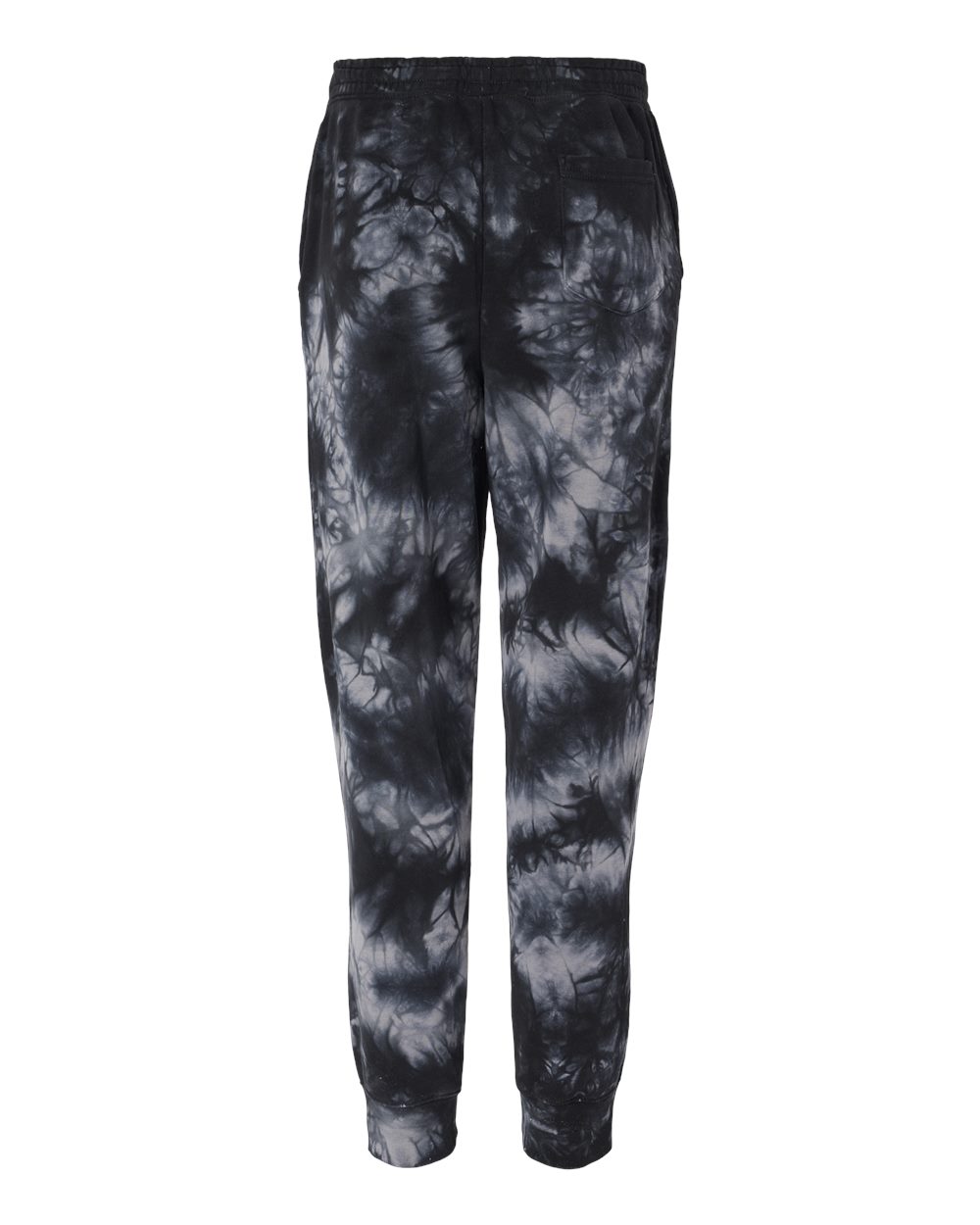 Unisex Tie-Dyed Fleece Sweatpants - Back - B02276502 - Tie Dye Black