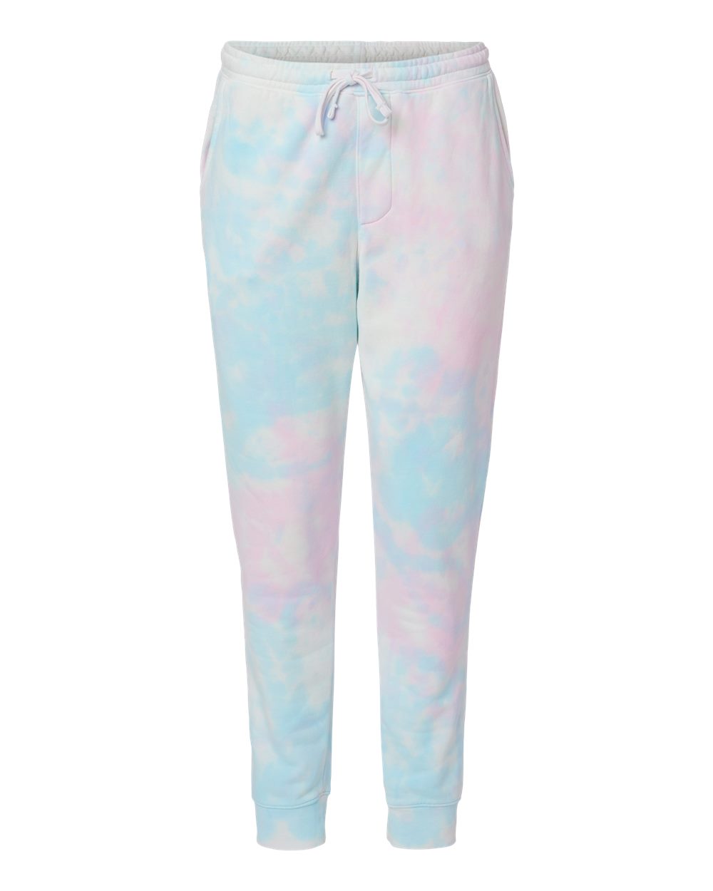 Unisex Tie-Dyed Fleece Sweatpants - Front - B02276312 - Tie Dye Cotton Candy