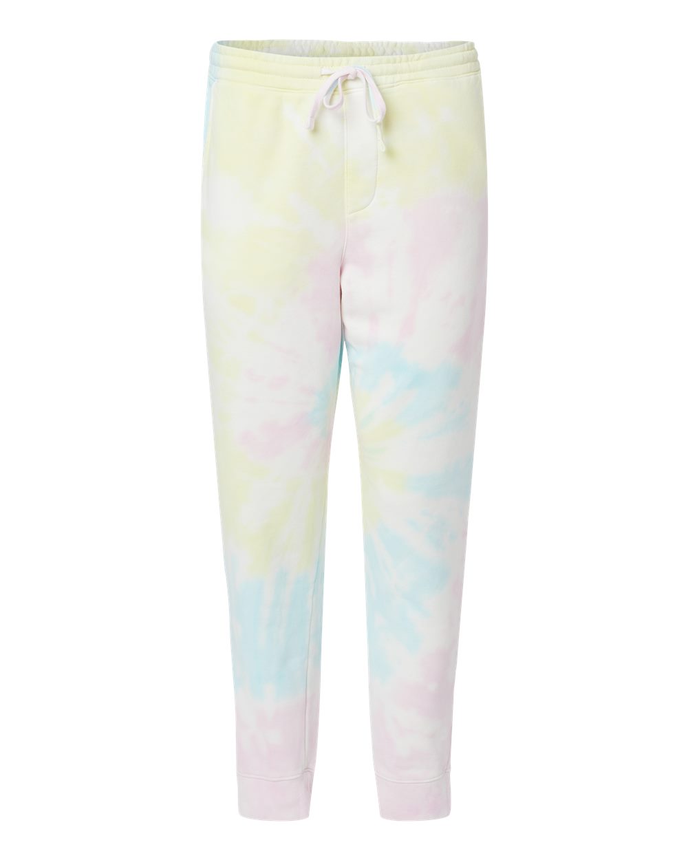 Unisex Tie-Dyed Fleece Sweatpants - Front - B02276402 - Tie Dye Sunset Swirl