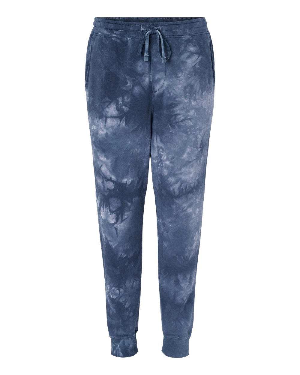 Unisex Tie-Dyed Fleece Sweatpants - Front - B02276652 - Tie Dye Navy