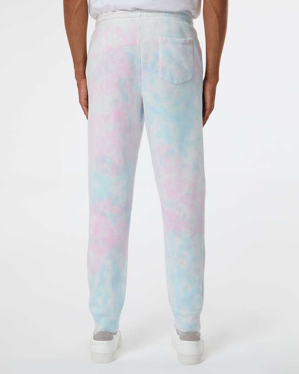 Unisex Tie-Dyed Fleece Sweatpants - OnModelBack - B02276312 - Tie Dye Cotton Candy
