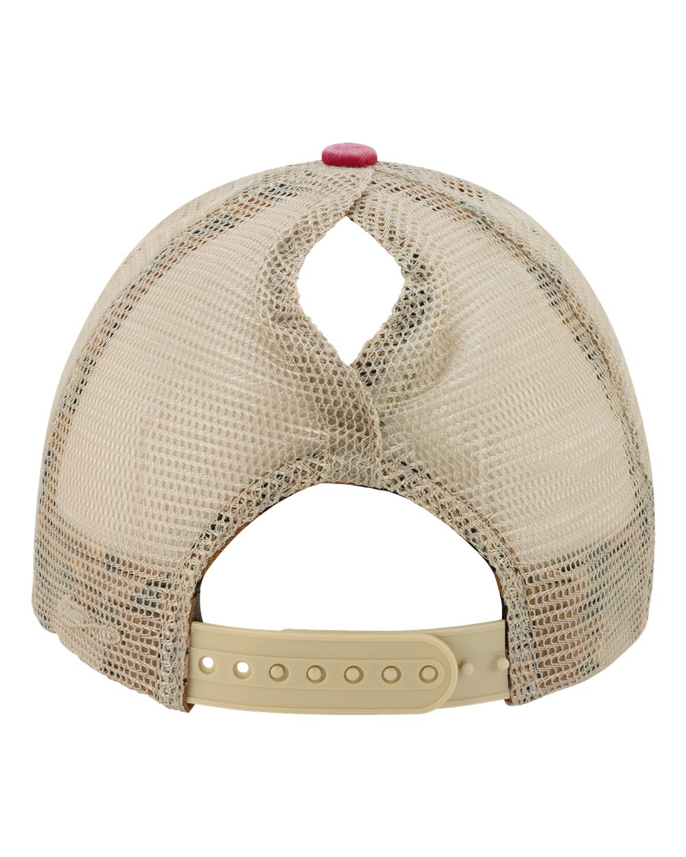 Women's Washed Mesh-Back Cap - Back - B97295700 - Red/ Leopard