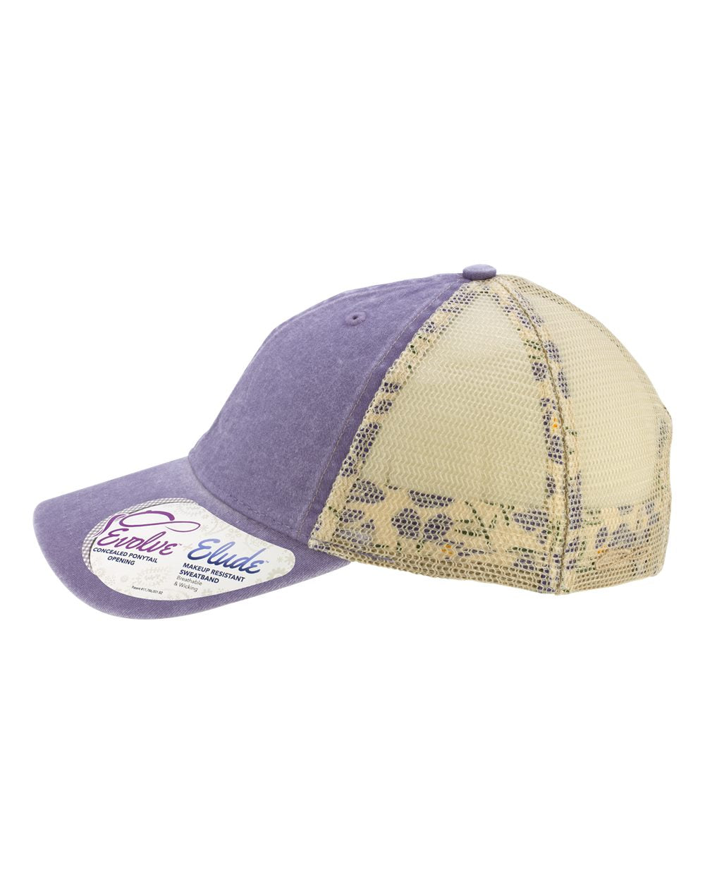 Women's Washed Mesh-Back Cap - DirectSide - B97295070 - Violet/ Floral/ Khaki