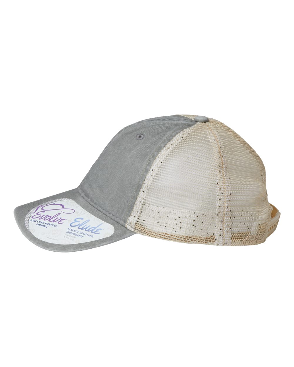 Women's Washed Mesh-Back Cap - DirectSide - B97295090 - Light Grey/ Polka Dots