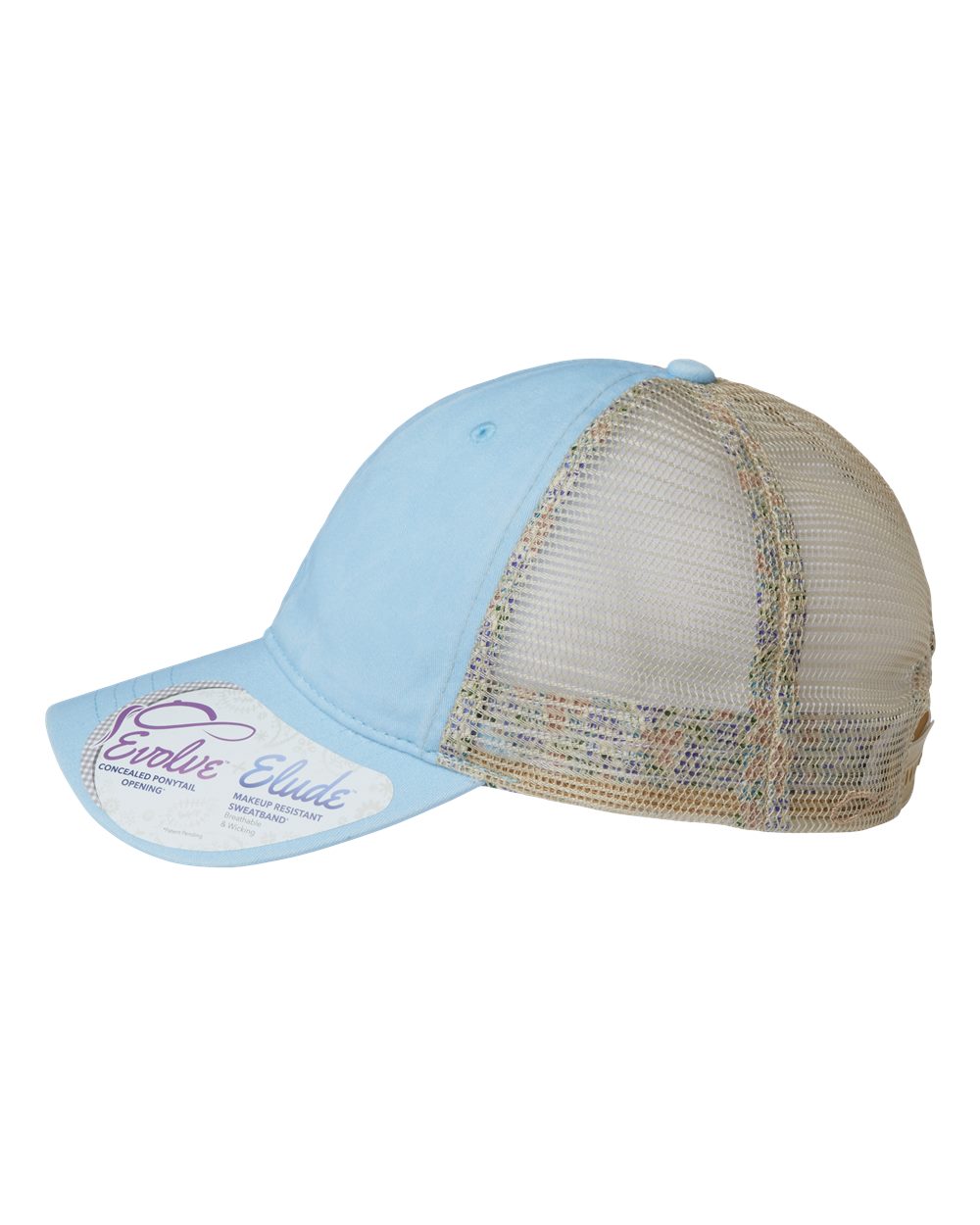 Women's Washed Mesh-Back Cap - DirectSide - B97295250 - Cashmere Blue/ Floral