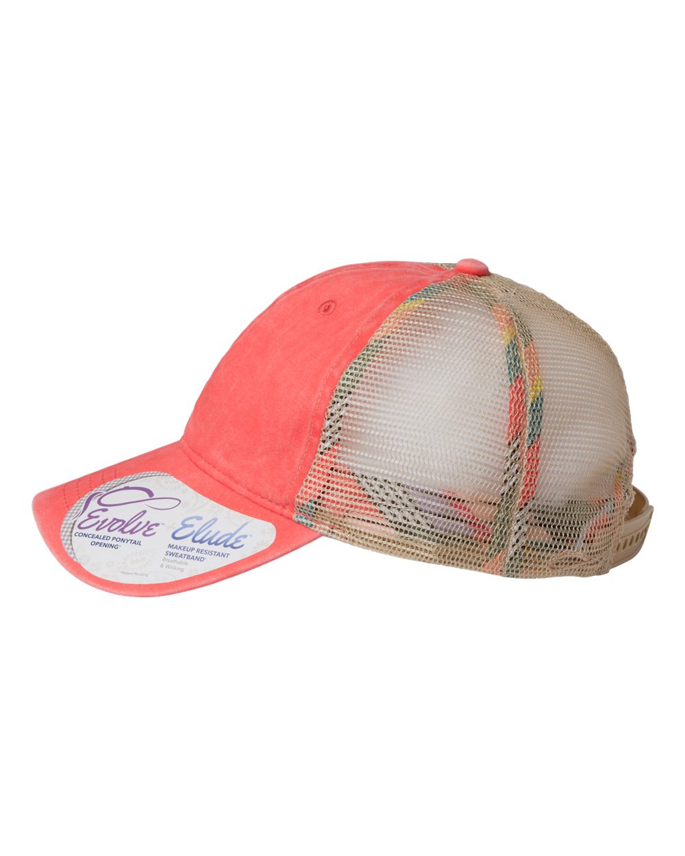 Women's Washed Mesh-Back Cap - DirectSide - B97295660 - Sherbet/ Stripes