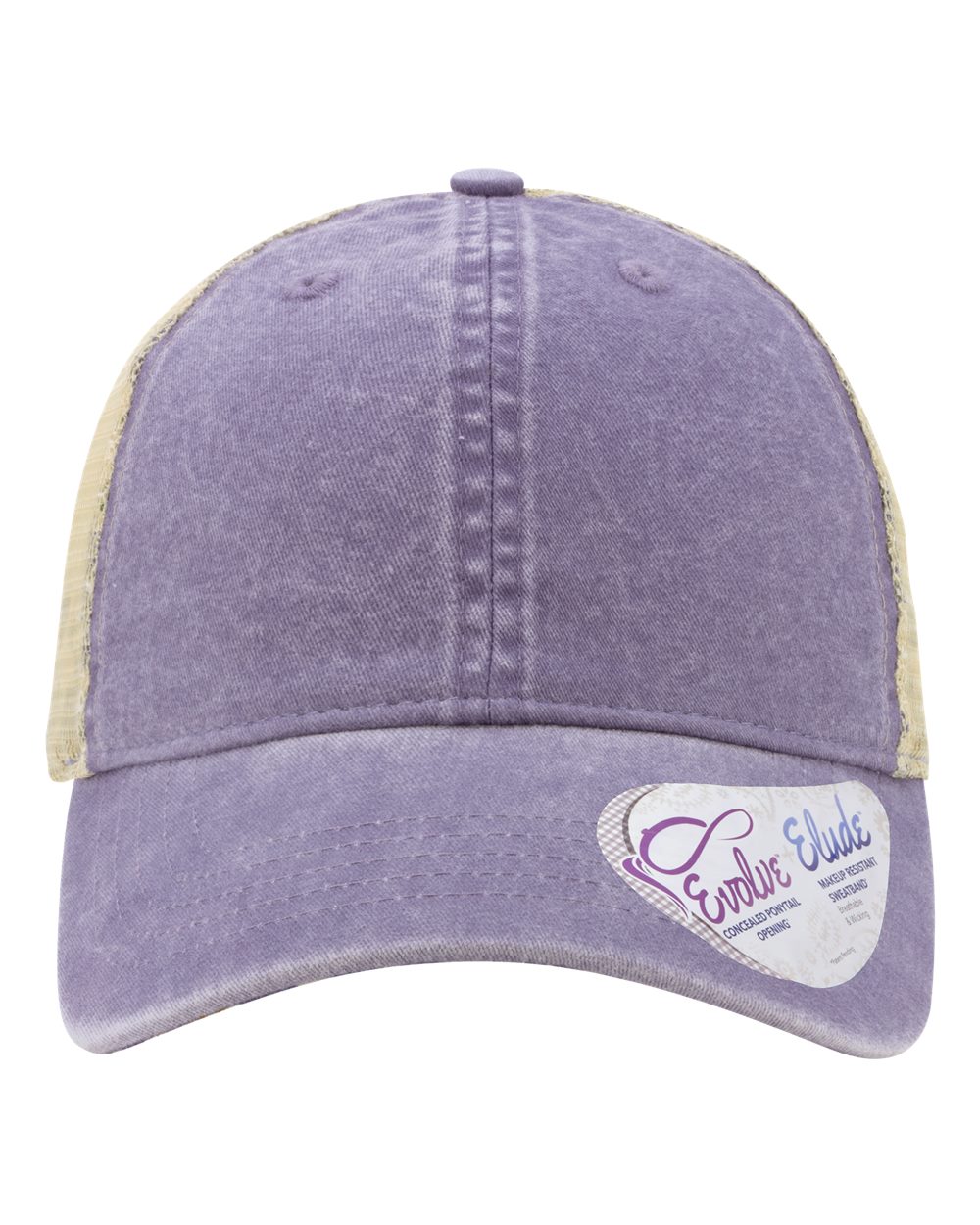 Women's Washed Mesh-Back Cap - Front - B97295070 - Violet/ Floral/ Khaki