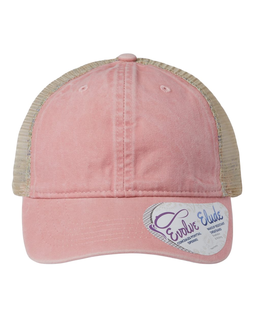 Women's Washed Mesh-Back Cap - Front - B97295300 - Dusty Pink/ Floral