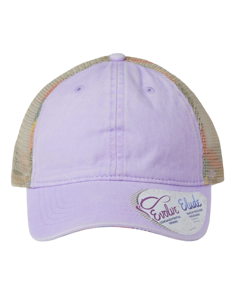 Women's Washed Mesh-Back Cap - Front - B97295670 - Lavender/ Stripes