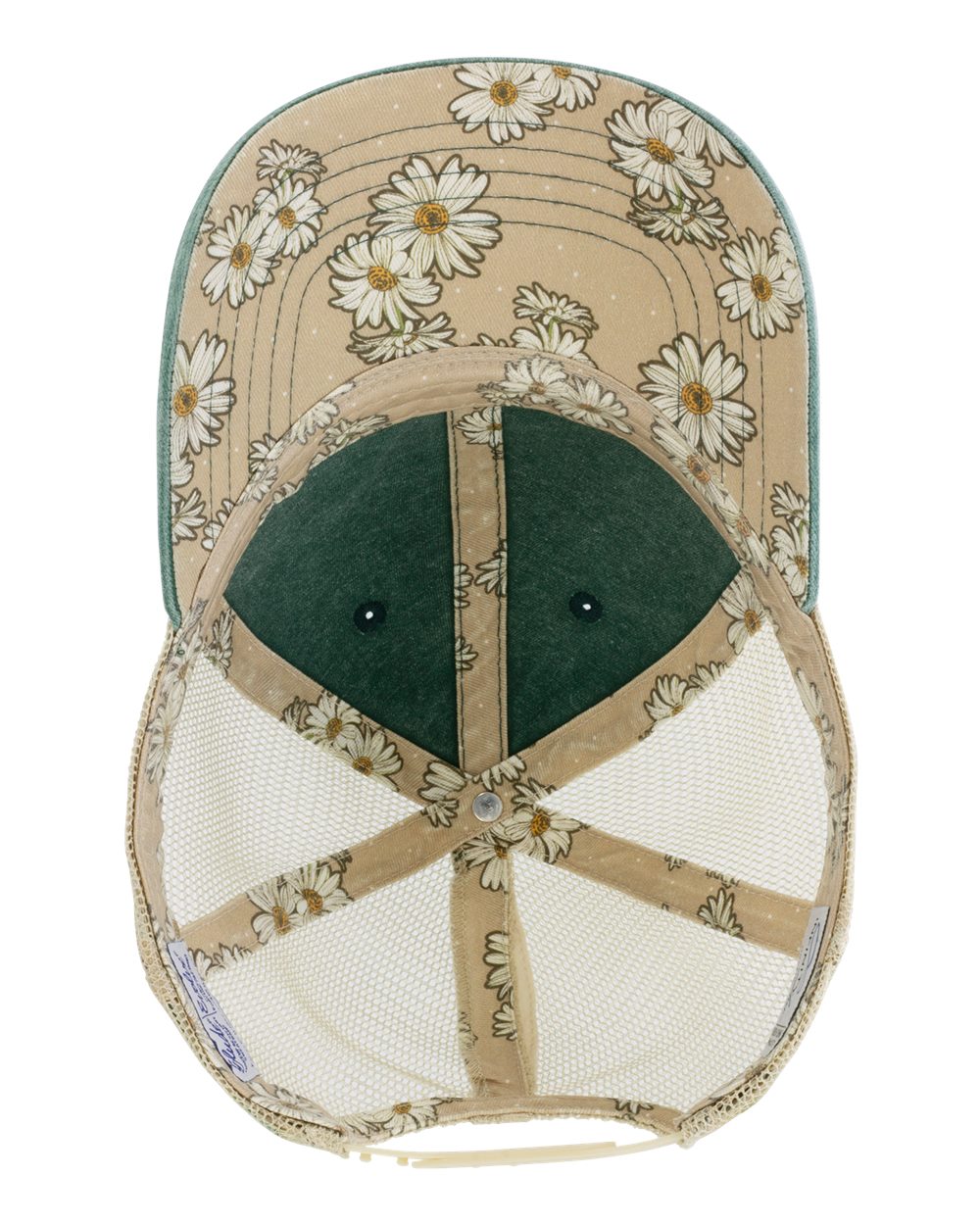 Women's Washed Mesh-Back Cap - Side - B97295060 - Jade/ Daisy/ Khaki