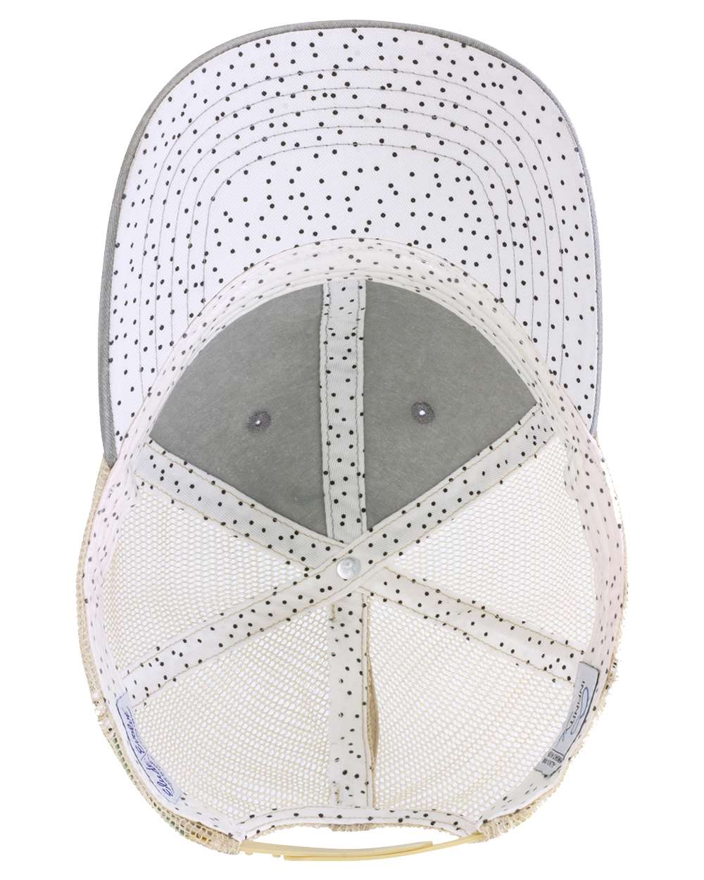 Women's Washed Mesh-Back Cap - Side - B97295090 - Light Grey/ Polka Dots
