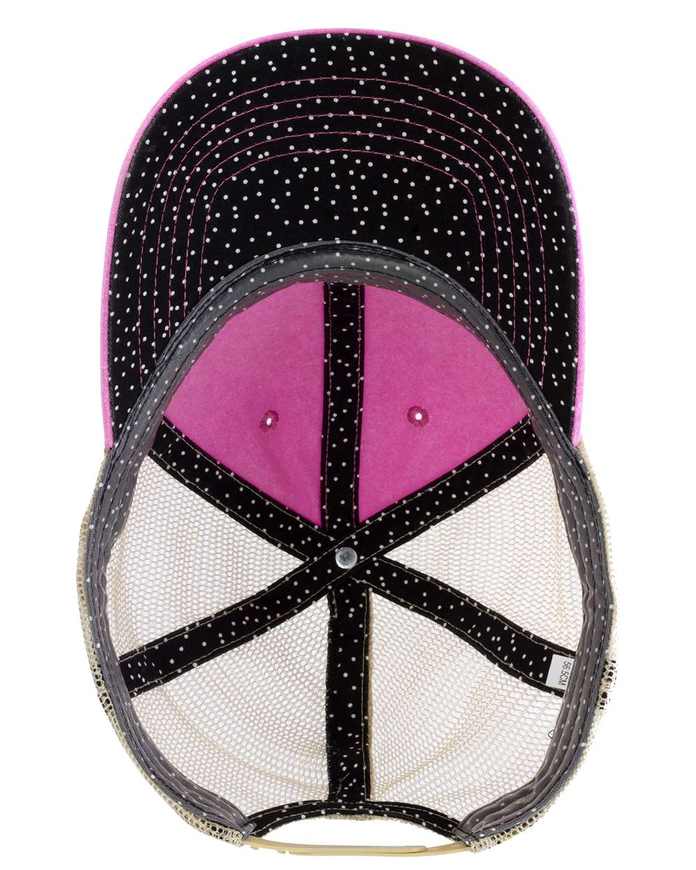 Women's Washed Mesh-Back Cap - Side - B97295100 - Rose/ Polka Dots