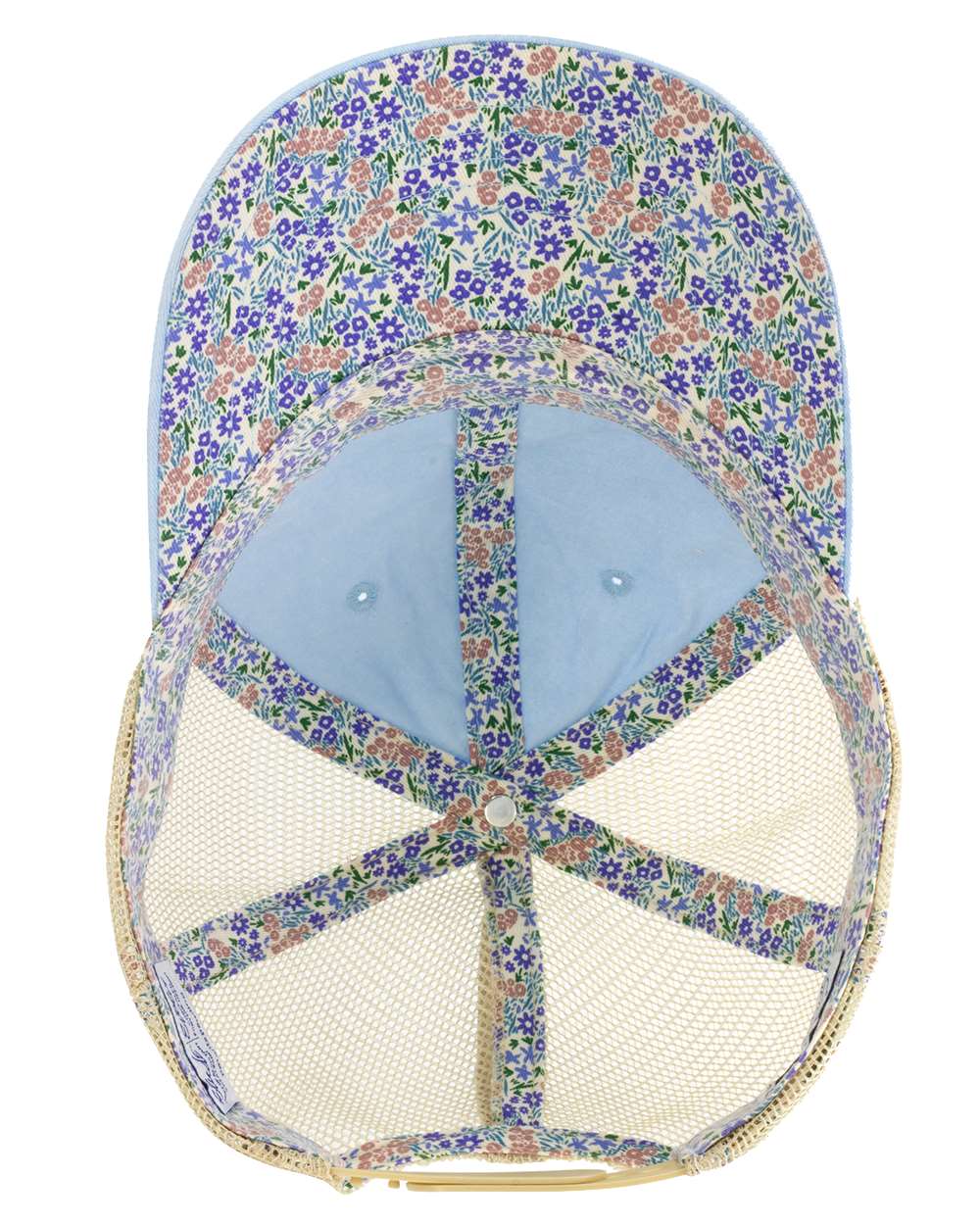Women's Washed Mesh-Back Cap - Side - B97295250 - Cashmere Blue/ Floral