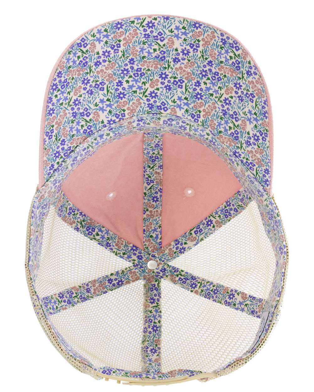 Women's Washed Mesh-Back Cap - Side - B97295300 - Dusty Pink/ Floral