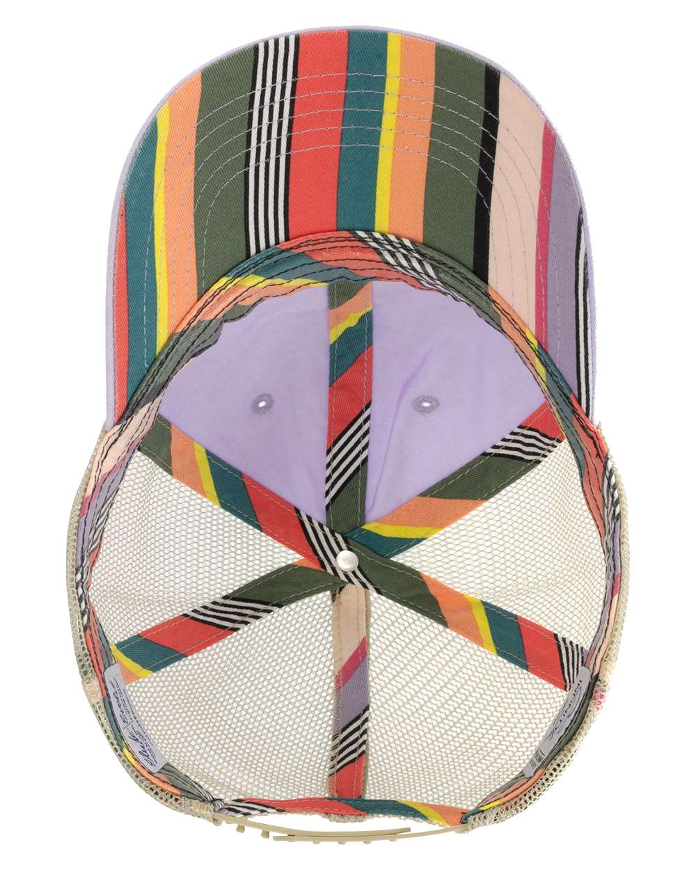 Women's Washed Mesh-Back Cap - Side - B97295670 - Lavender/ Stripes