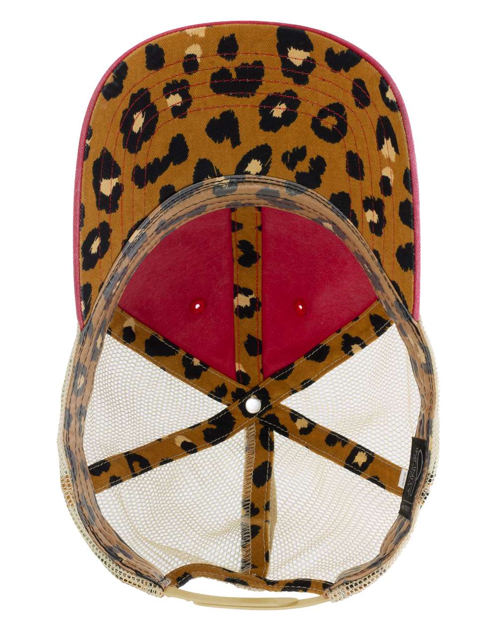 Women's Washed Mesh-Back Cap - Side - B97295700 - Red/ Leopard