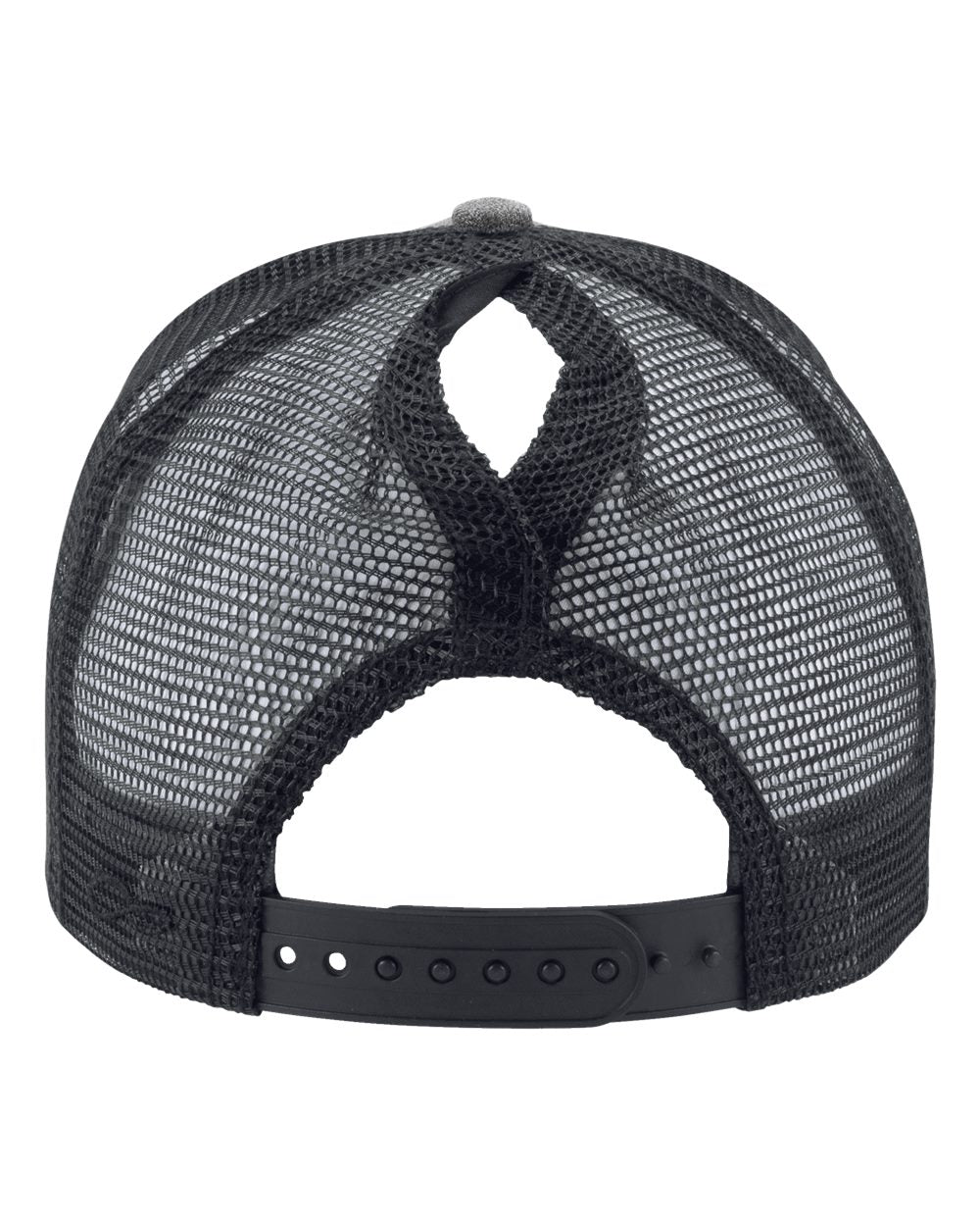 Women's Modern Trucker Cap - Back - B97395590 - Heather Grey/ Black
