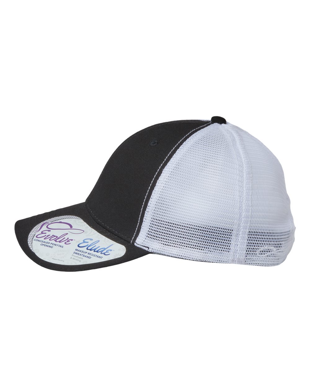 Women's Modern Trucker Cap - DirectSide - B97395100 - Black/ White
