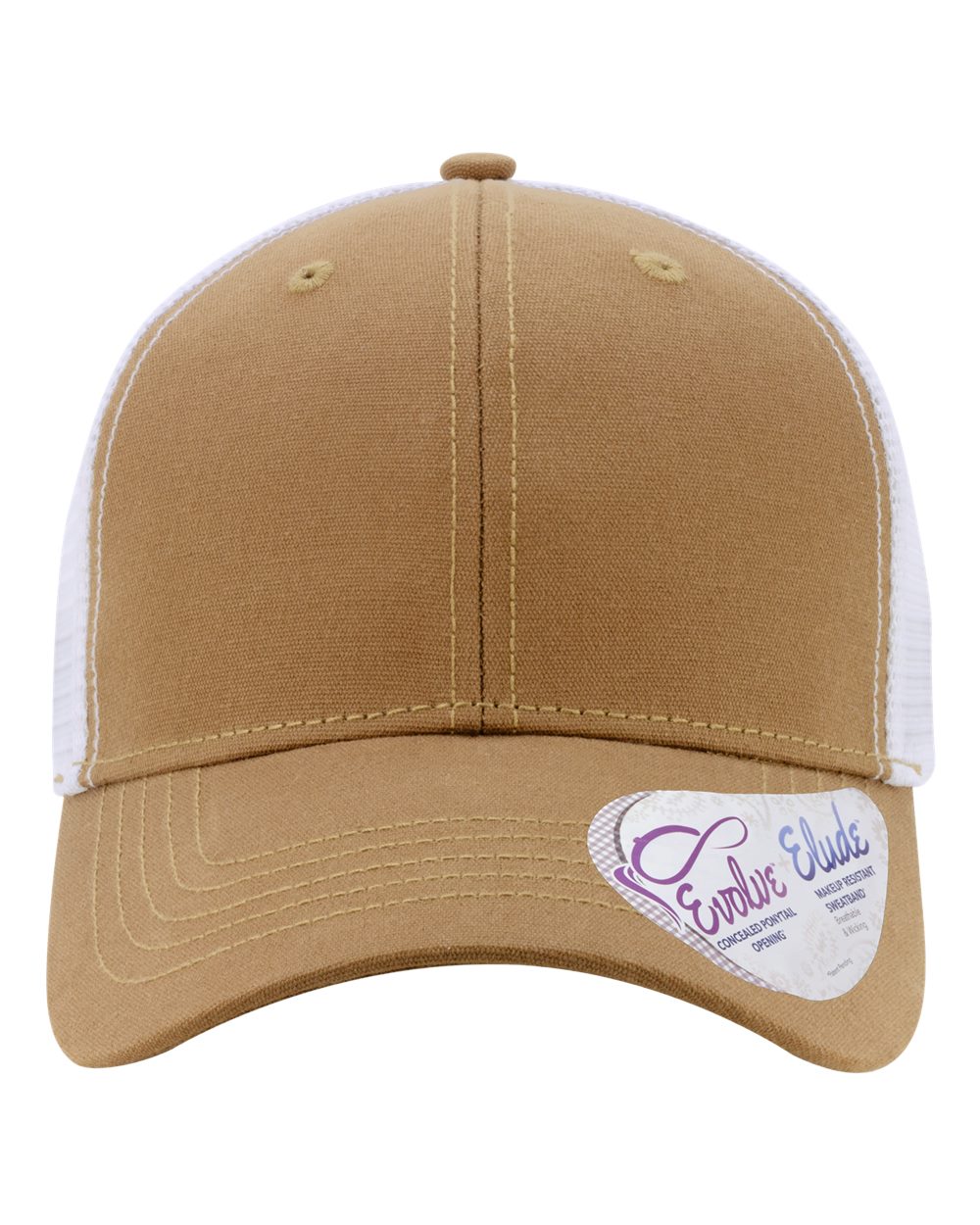 Women's Modern Trucker Cap - Front - B97395070 - Caramel/ White