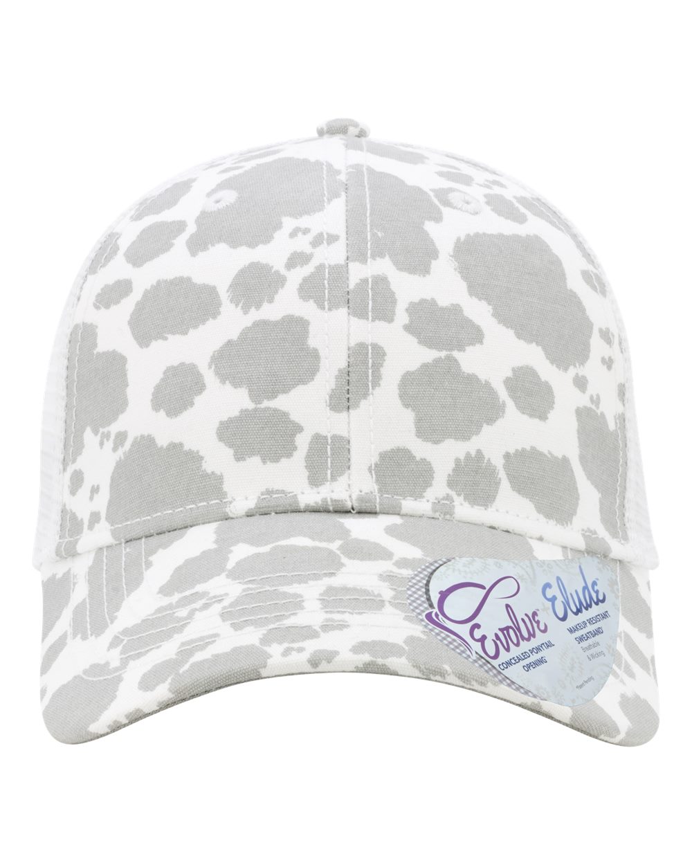 Women's Modern Trucker Cap - Front - B97395080 - Grey Cow/ White