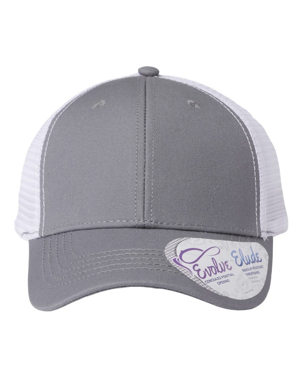 Women's Modern Trucker Cap - Front - B97395090 - Grey/ White