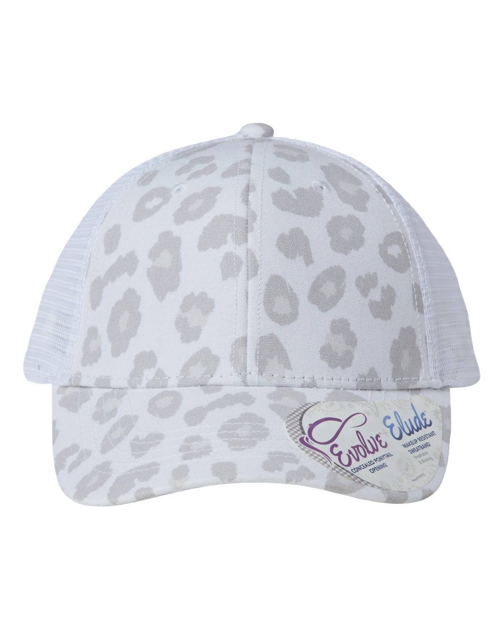 Women's Modern Trucker Cap - Front - B97395130 - Snow Leopard/ White