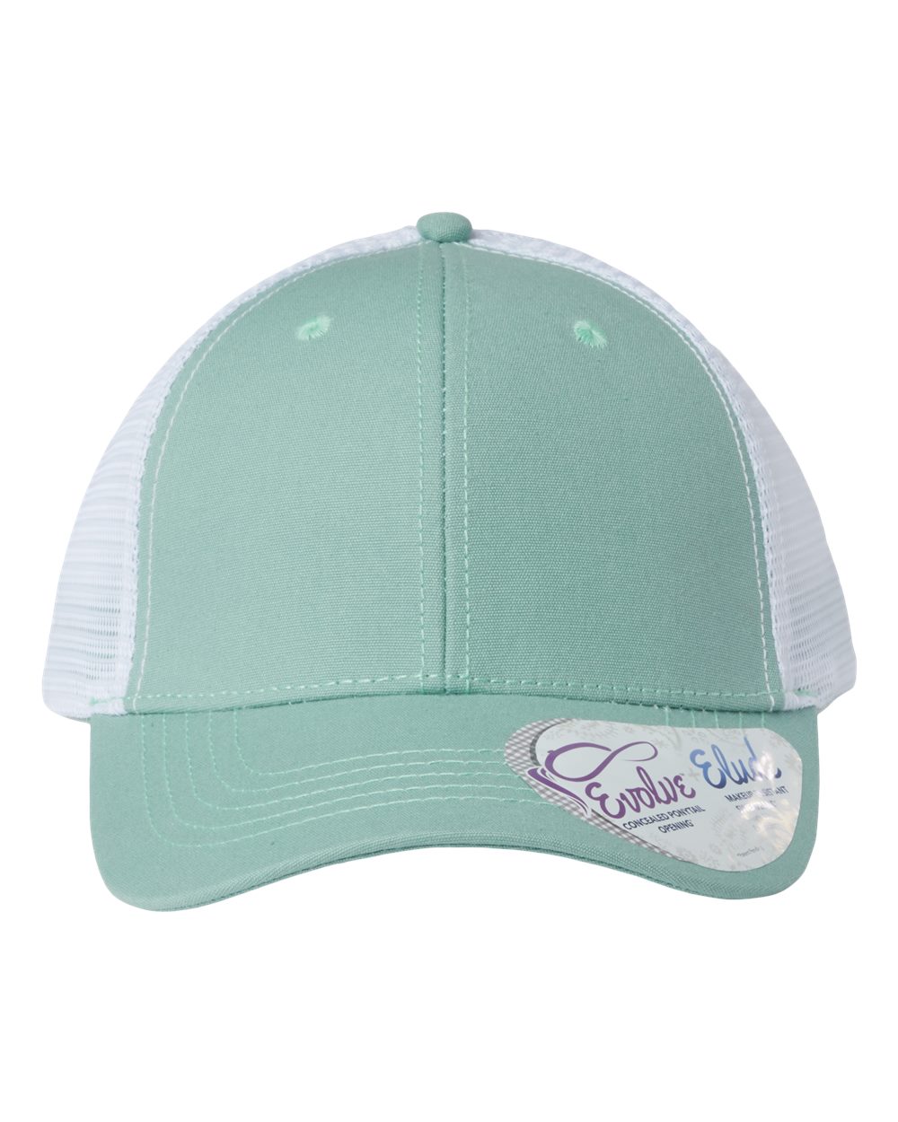 Women's Modern Trucker Cap - Front - B97395170 - Seafoam/ White