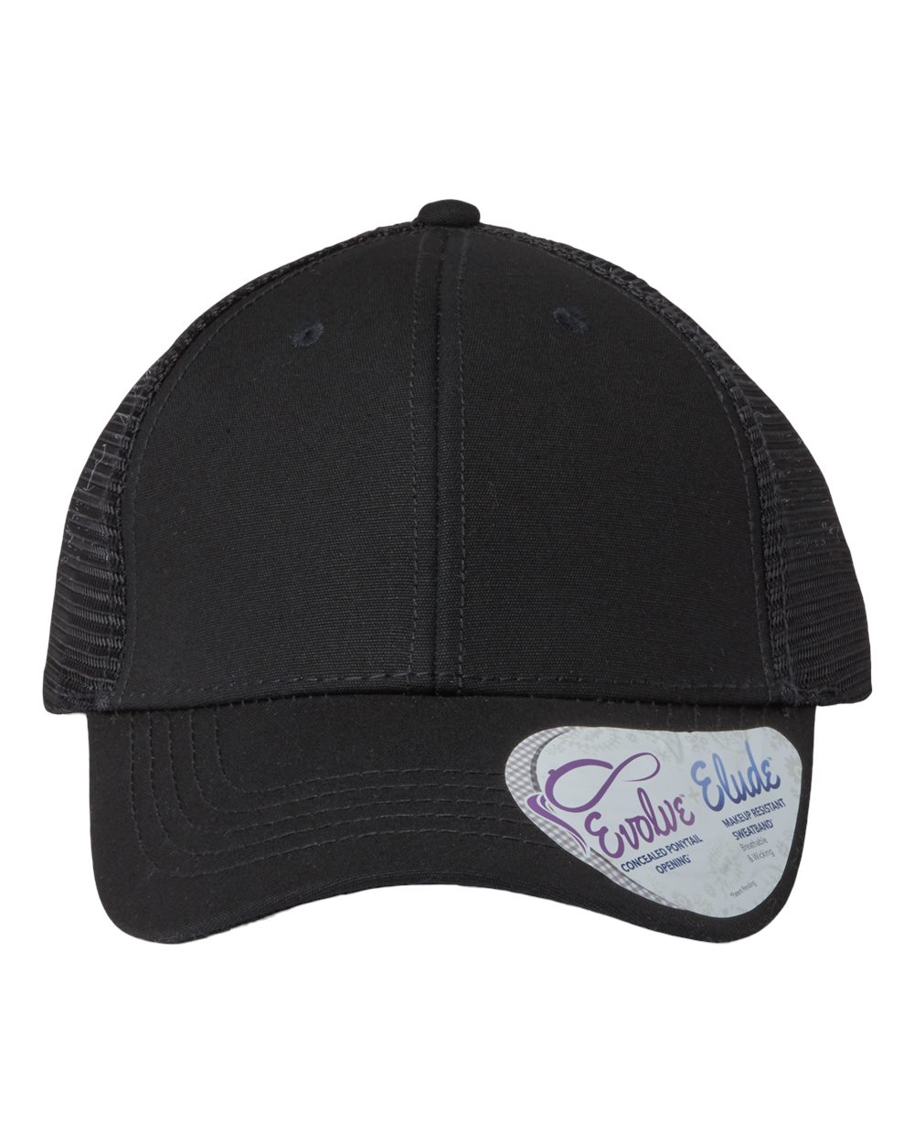 Women's Modern Trucker Cap - Front - B97395500 - Black/ Black