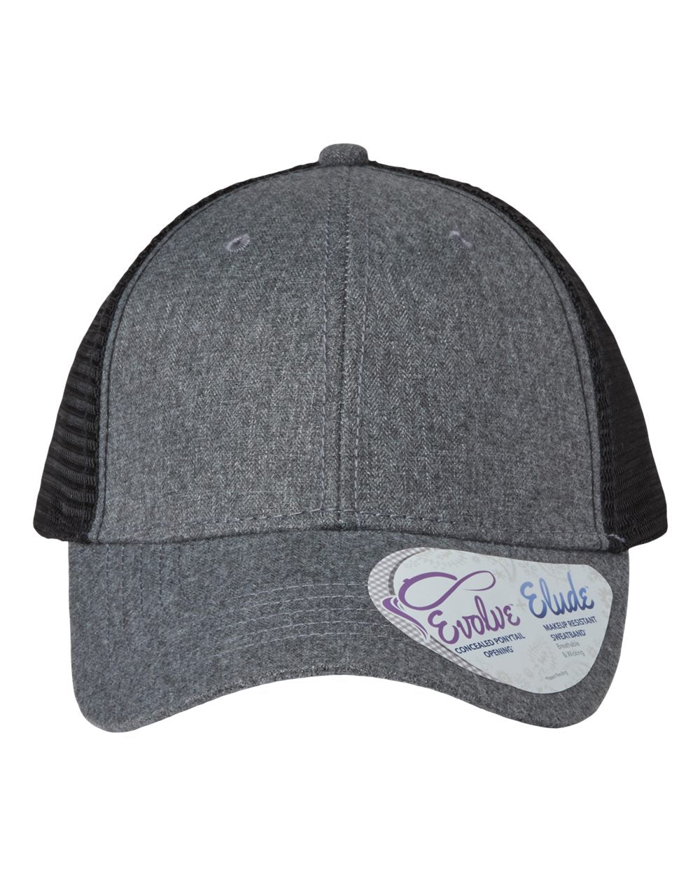 Women's Modern Trucker Cap - Front - B97395590 - Heather Grey/ Black