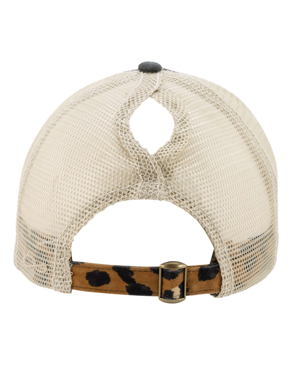 Women's Printed Bill with Mesh Back Cap - Back - B97695100 - Black/ Leopard/ Khaki