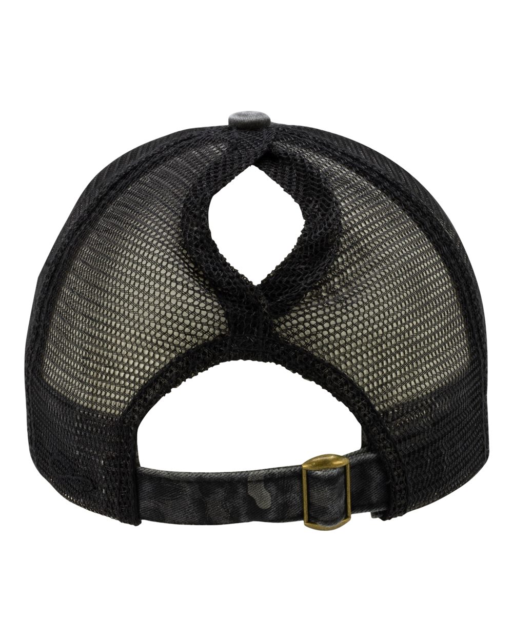 Women's Printed Bill with Mesh Back Cap - Back - B97695510 - Black/ Black Leopard/ Black