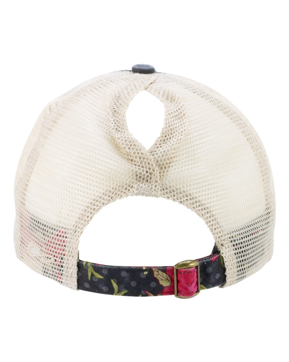 Women's Printed Bill with Mesh Back Cap - Back - B97695520 - Black/ Floral/ Khaki