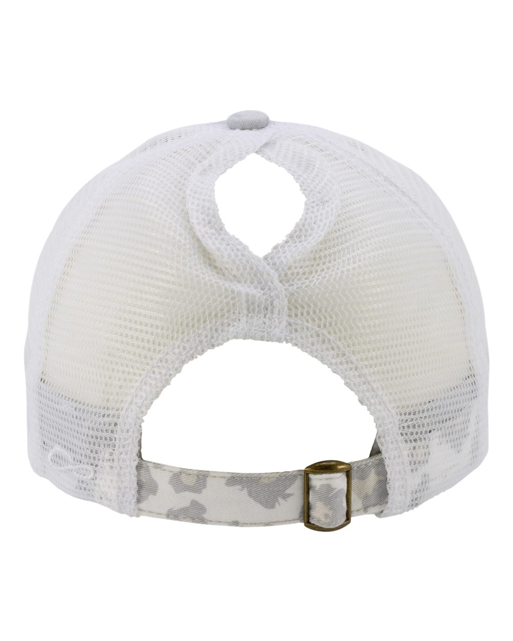 Women's Printed Bill with Mesh Back Cap - Back - B97695590 - Grey/ Snow Leopard/ White