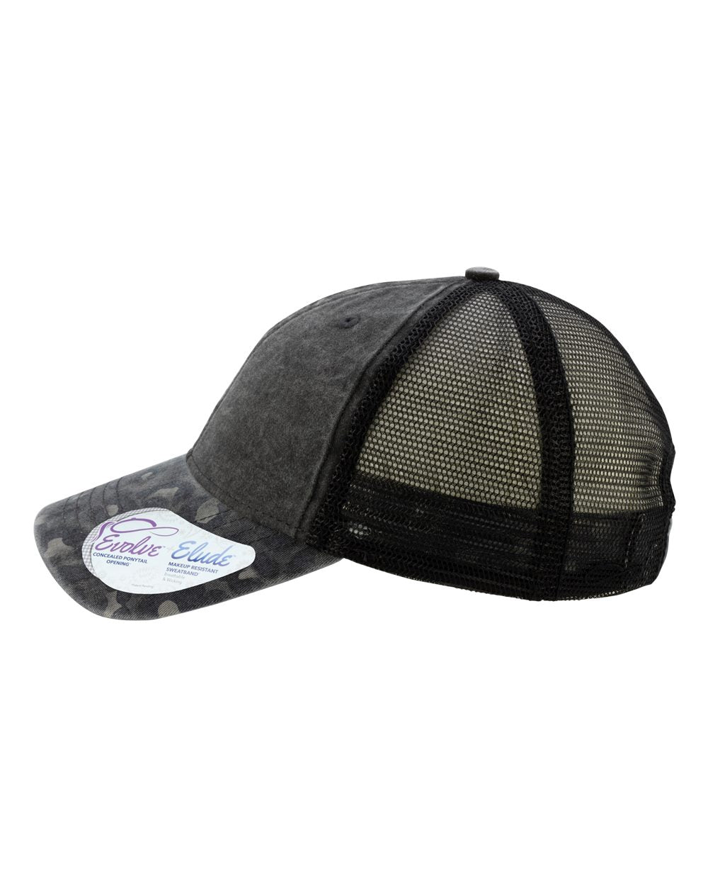 Women's Printed Bill with Mesh Back Cap - DirectSide - B97695510 - Black/ Black Leopard/ Black