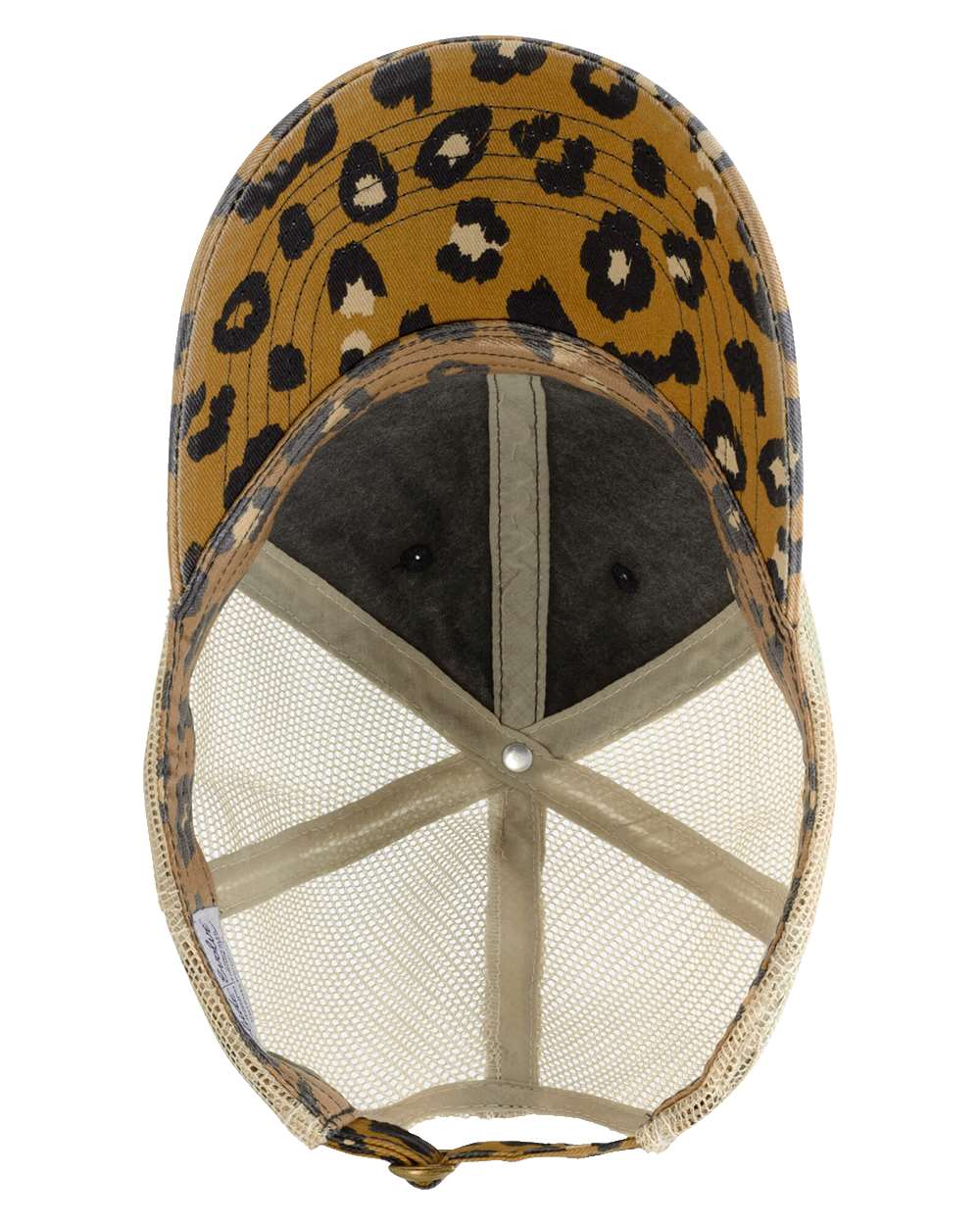 Women's Printed Bill with Mesh Back Cap - Side - B97695100 - Black/ Leopard/ Khaki