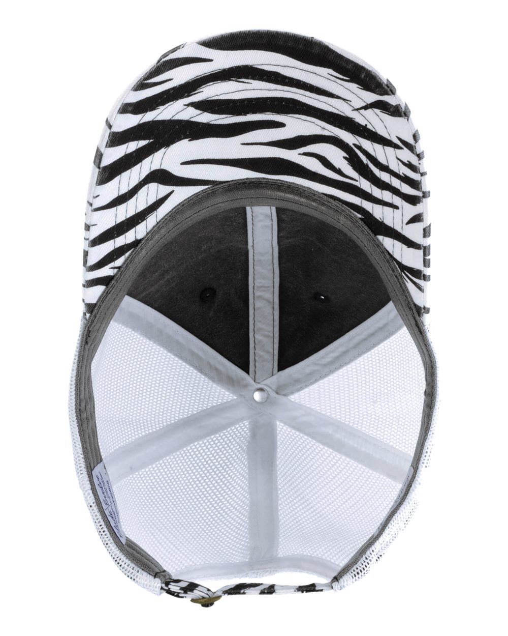 Women's Printed Bill with Mesh Back Cap - Side - B97695110 - Black/ Zebra/ White