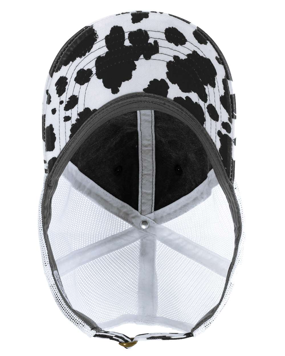 Women's Printed Bill with Mesh Back Cap - Side - B97695500 - Black/ Cow/ White