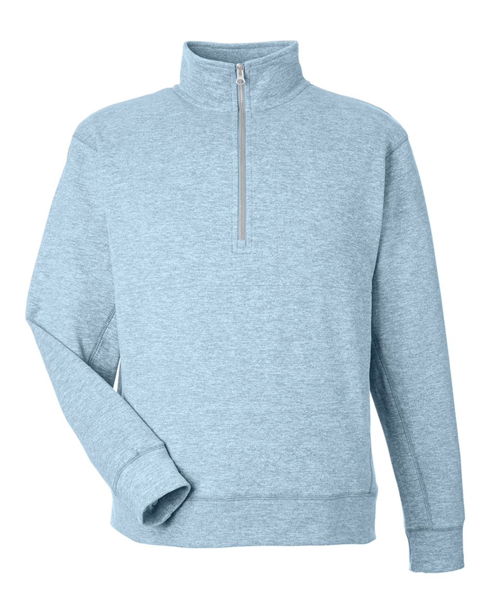 Unisex Electric Fleece Quarter-Zip Sweatshirt - Front - B18228633 - Electric Sky