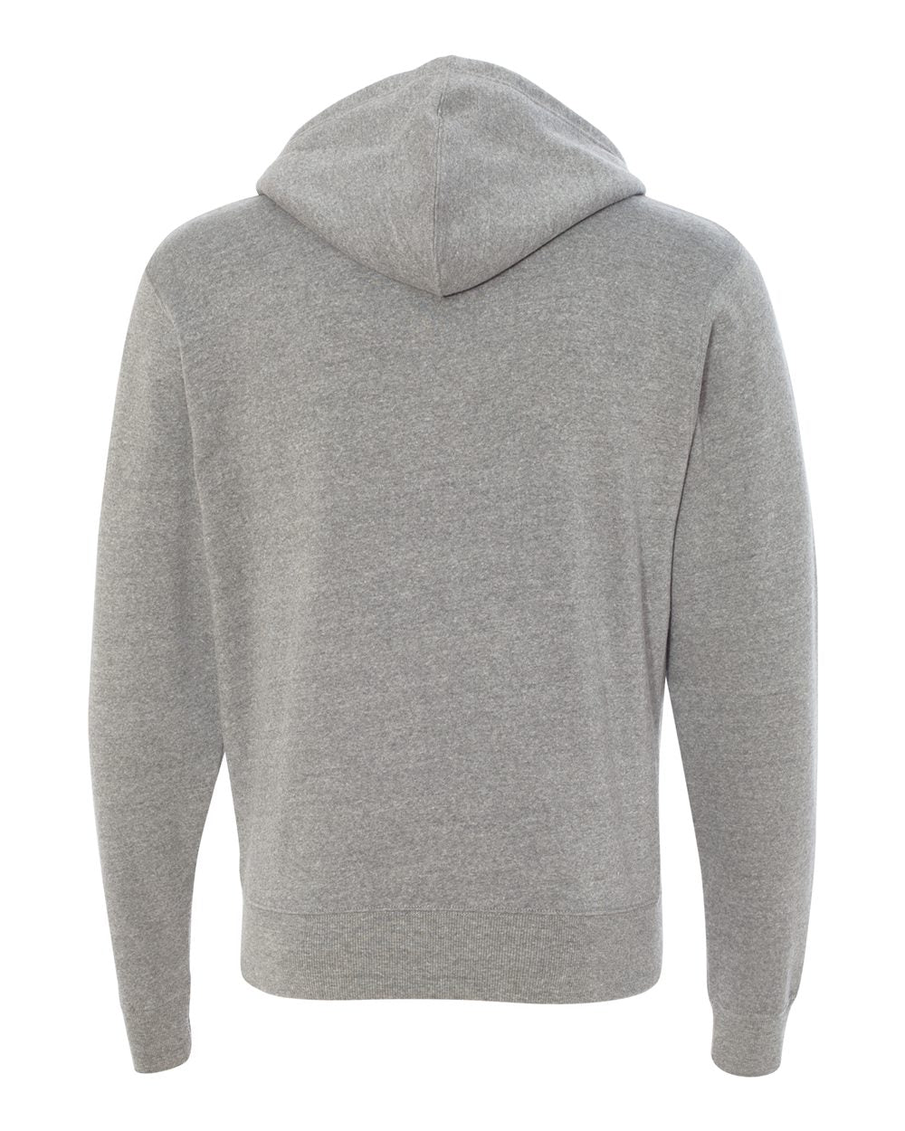 Men's Triblend Full-Zip Hooded Sweatshirt - Back - B23728352 - Grey Triblend