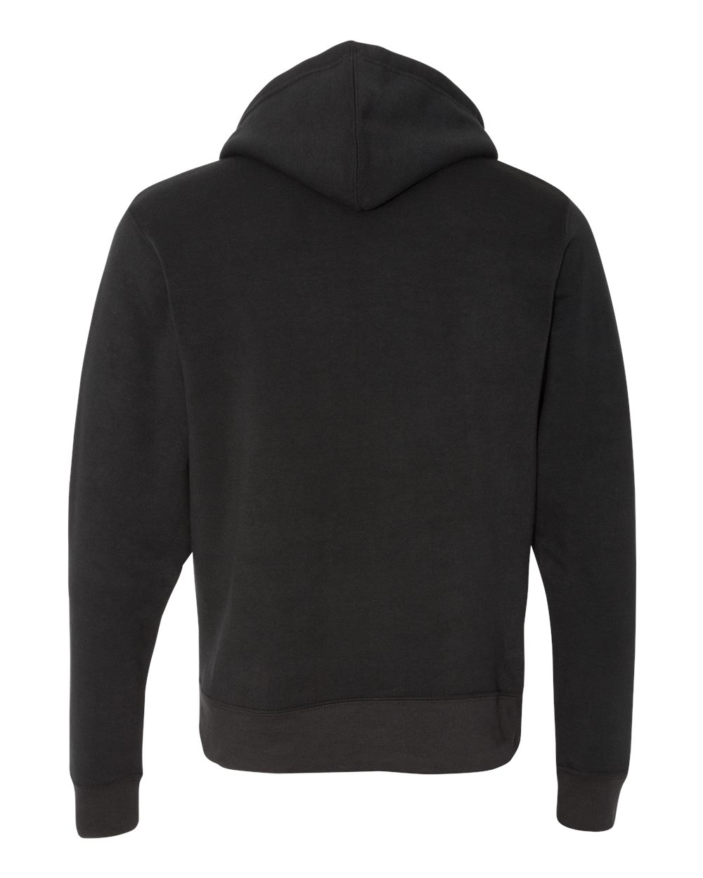 Men's Triblend Full-Zip Hooded Sweatshirt - Back - B23728502 - Black Solid