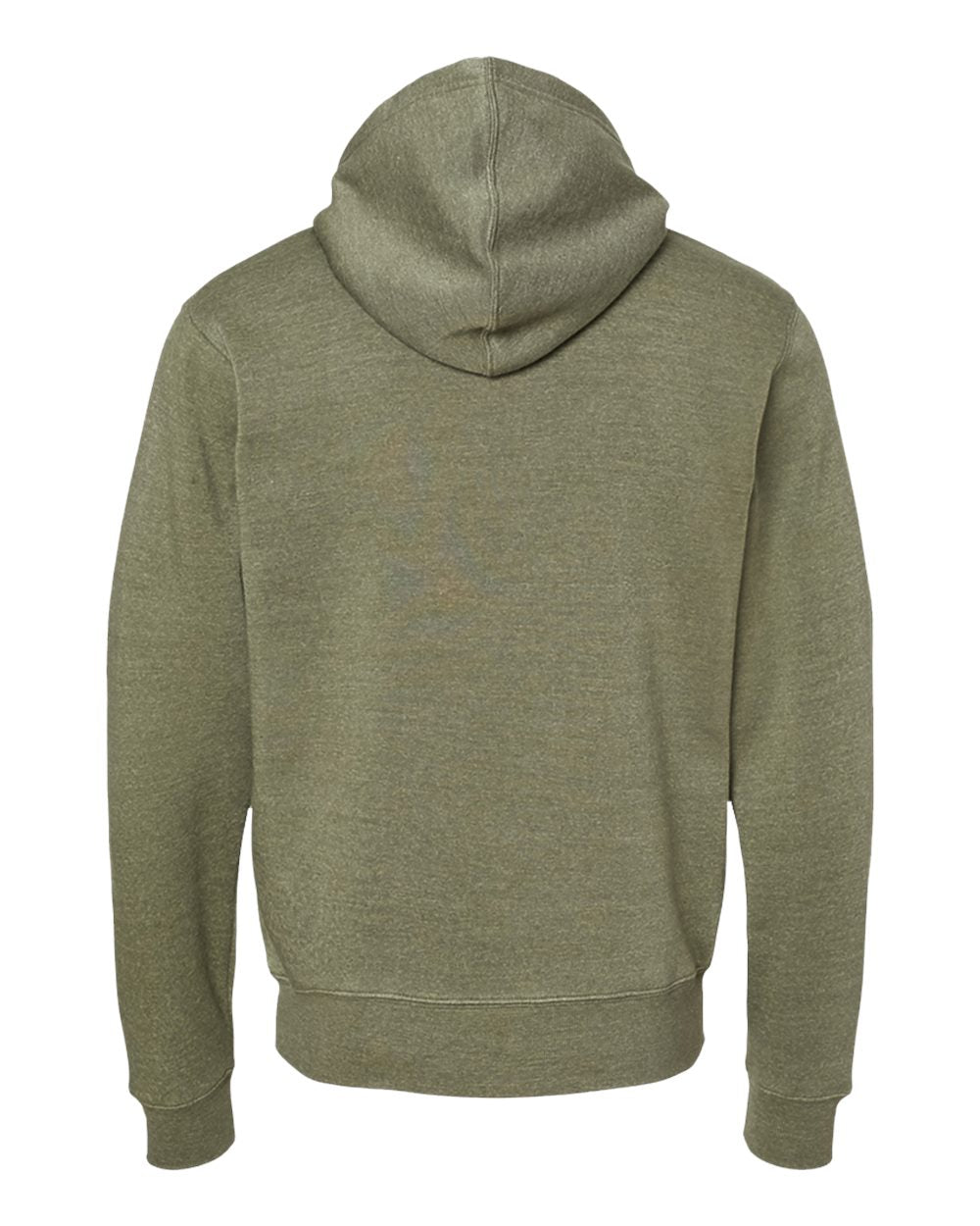 Men's Triblend Full-Zip Hooded Sweatshirt - Back - B23728642 - Olive Triblend
