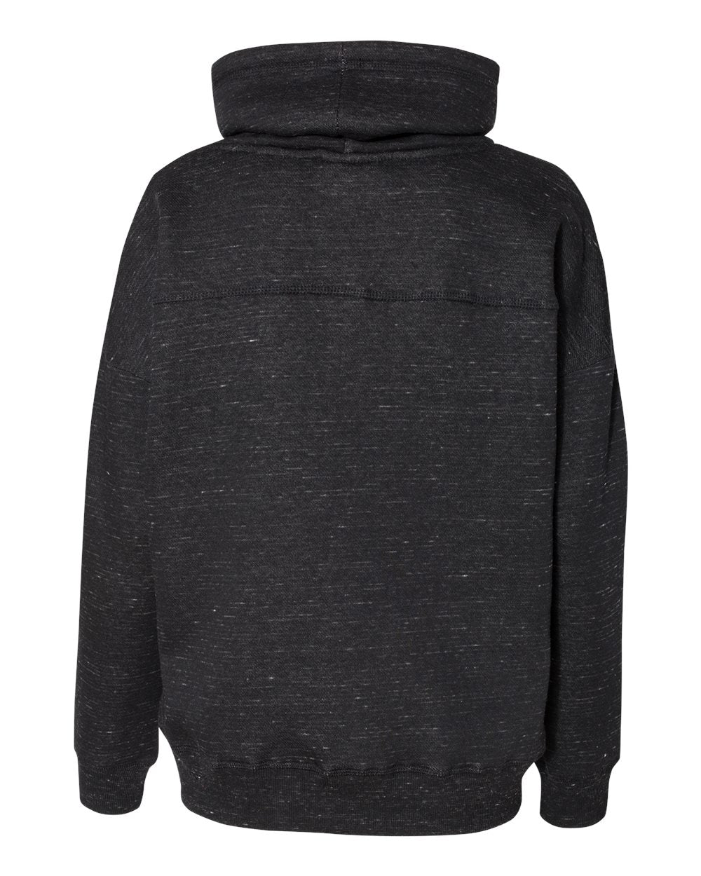 Women’s Mélange Fleece Cowl Neck Sweatshirt - Back - B84628503 - Black